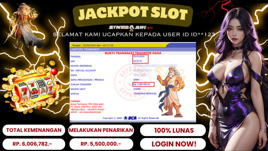 Jackpot Slot PragmaticPlay Rp 5.500.000 – LUNAS
