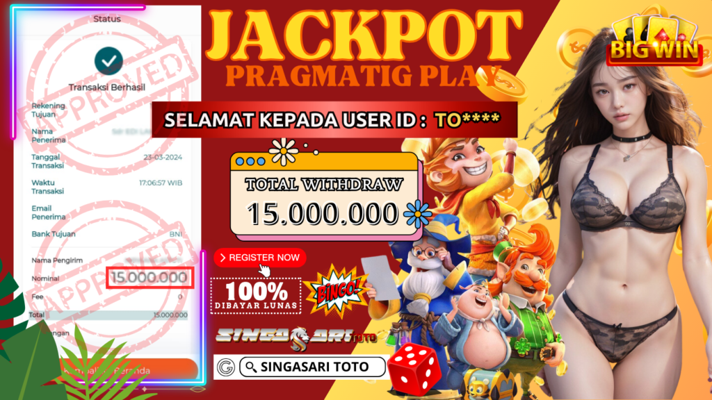 Jackpot Slot Pragmaticplay Rp 15.000.000 – LUNAS